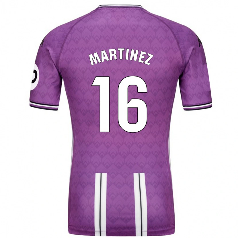 Danxen Mænd Jesús Martínez #16 Lilla Hvid Hjemmebane Spillertrøjer 2024/25 Trøje T-Shirt