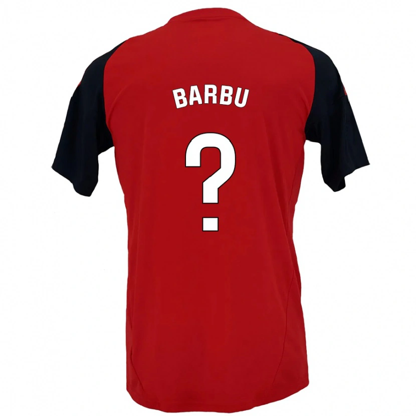 Danxen Mænd Álex Barbu #0 Rød Sort Hjemmebane Spillertrøjer 2024/25 Trøje T-Shirt