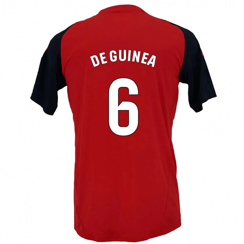 Danxen Mænd Asier Ortiz De Guinea #6 Rød Sort Hjemmebane Spillertrøjer 2024/25 Trøje T-Shirt