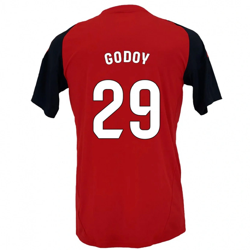 Danxen Mænd Alan Godoy #29 Rød Sort Hjemmebane Spillertrøjer 2024/25 Trøje T-Shirt