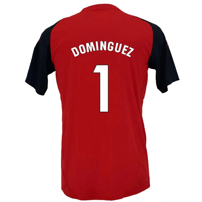 Danxen Mænd Iago Domínguez #1 Rød Sort Hjemmebane Spillertrøjer 2024/25 Trøje T-Shirt