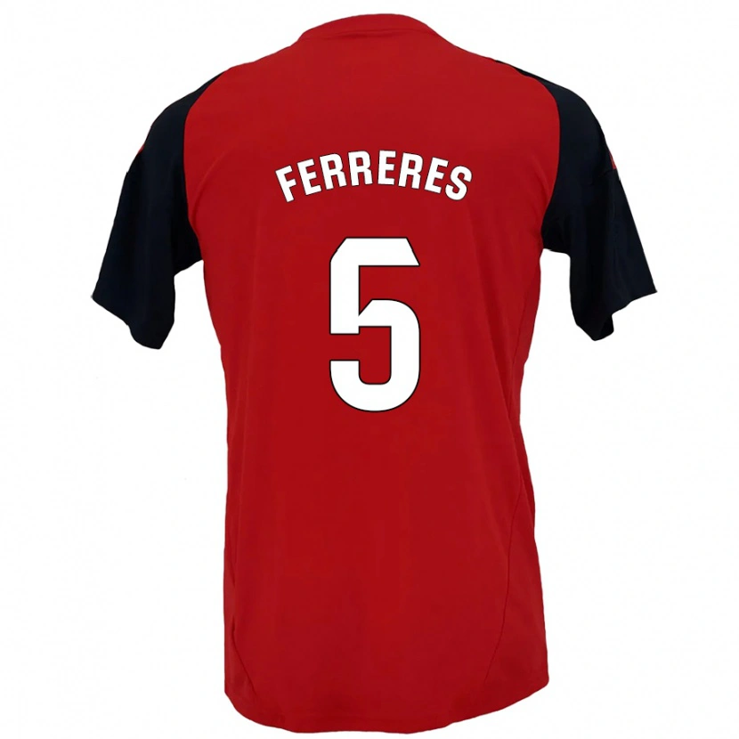 Danxen Mænd Manolo Ferreres #5 Rød Sort Hjemmebane Spillertrøjer 2024/25 Trøje T-Shirt