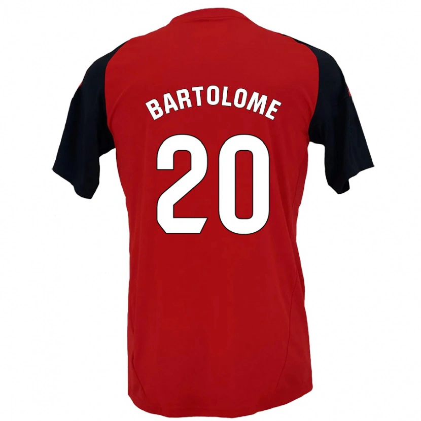 Danxen Mænd Diego Bartolomé #20 Rød Sort Hjemmebane Spillertrøjer 2024/25 Trøje T-Shirt