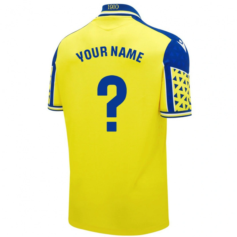 Danxen Mænd Dit Navn #0 Gul Blå Hjemmebane Spillertrøjer 2024/25 Trøje T-Shirt