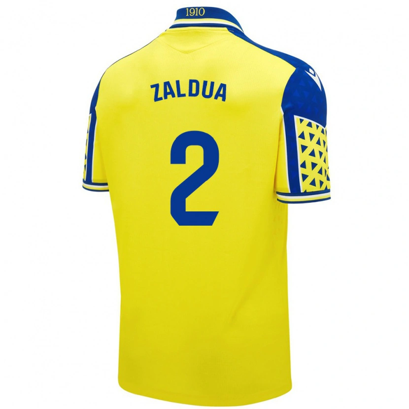 Danxen Mænd Joseba Zaldua #2 Gul Blå Hjemmebane Spillertrøjer 2024/25 Trøje T-Shirt