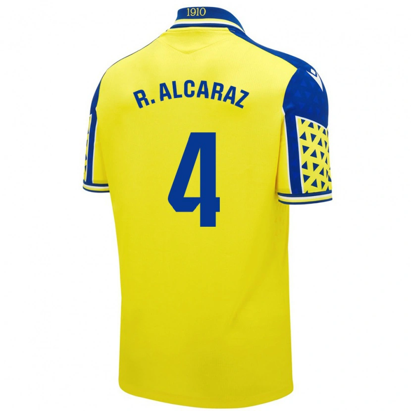 Danxen Mænd Rubén Alcaraz #4 Gul Blå Hjemmebane Spillertrøjer 2024/25 Trøje T-Shirt