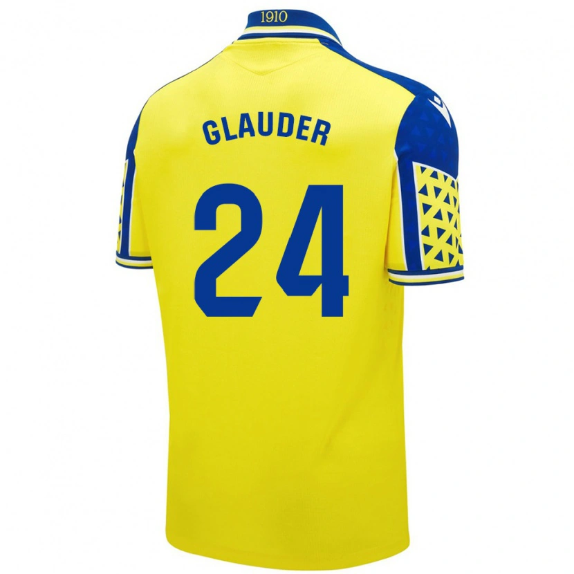 Danxen Mænd Cristian Glauder #24 Gul Blå Hjemmebane Spillertrøjer 2024/25 Trøje T-Shirt