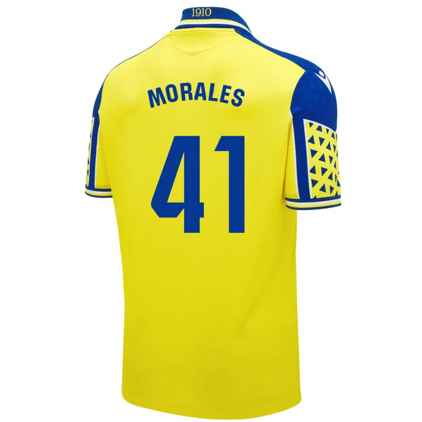 Danxen Mænd Luis Morales #41 Gul Blå Hjemmebane Spillertrøjer 2024/25 Trøje T-Shirt