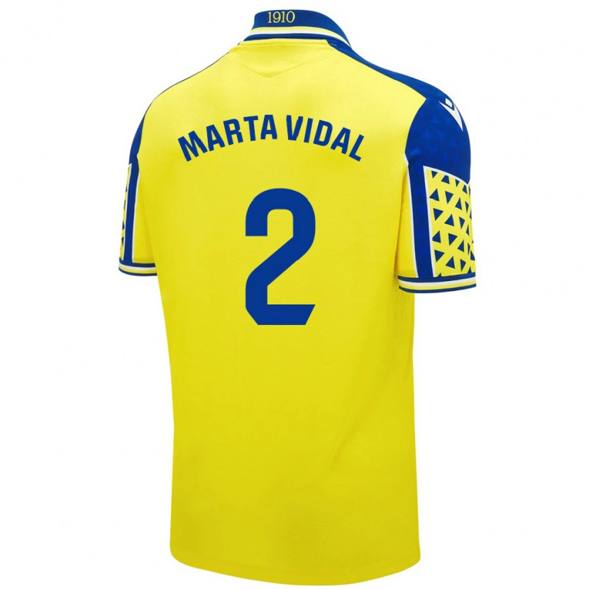 Danxen Mænd Marta Vidal Vela #2 Gul Blå Hjemmebane Spillertrøjer 2024/25 Trøje T-Shirt