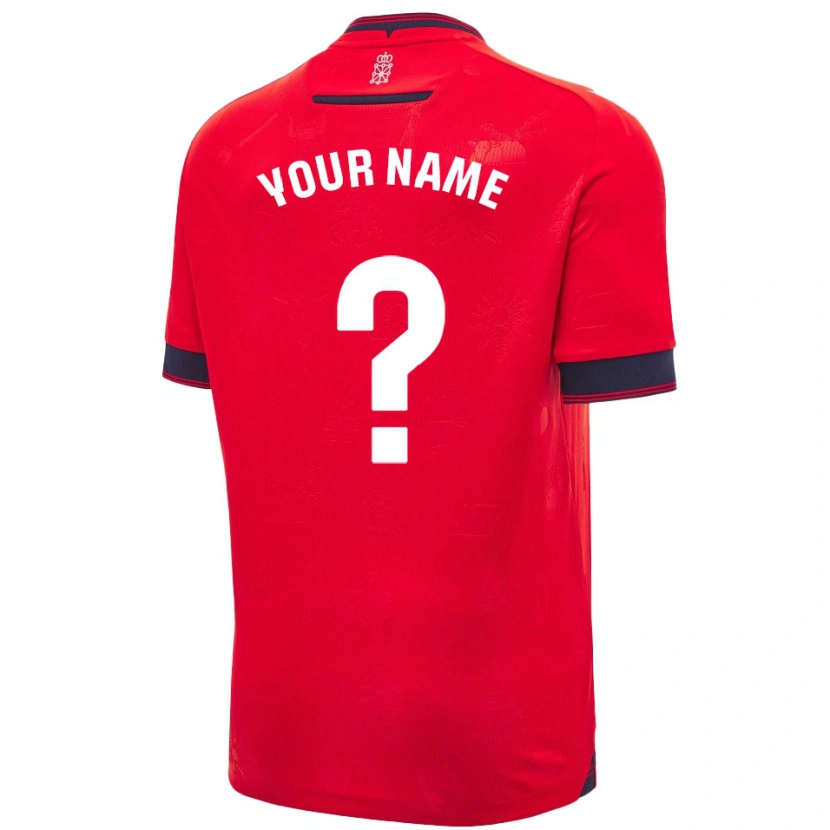 Danxen Mænd Dit Navn #0 Rød Hvid Hjemmebane Spillertrøjer 2024/25 Trøje T-Shirt