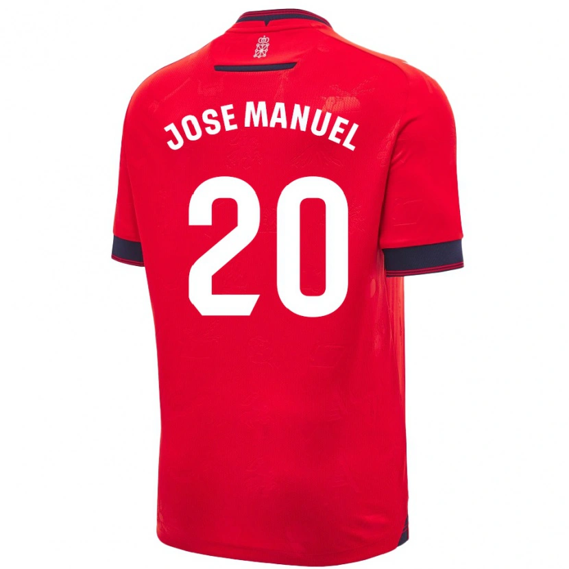 Danxen Mænd José Manuel Arnáiz #20 Rød Hvid Hjemmebane Spillertrøjer 2024/25 Trøje T-Shirt