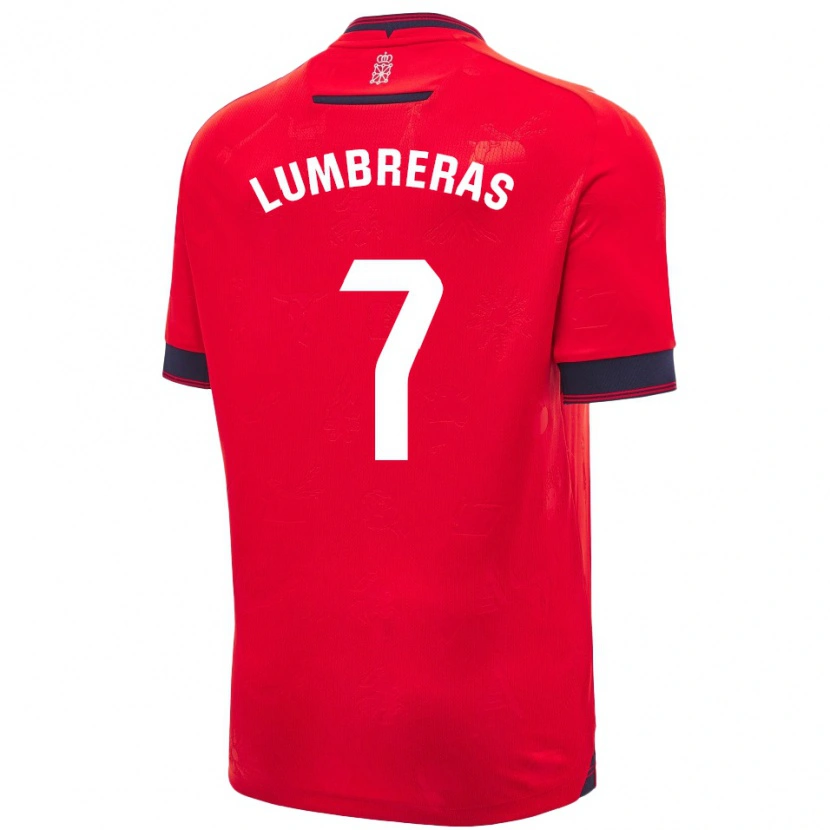 Danxen Mænd Carlos Lumbreras #7 Rød Hvid Hjemmebane Spillertrøjer 2024/25 Trøje T-Shirt