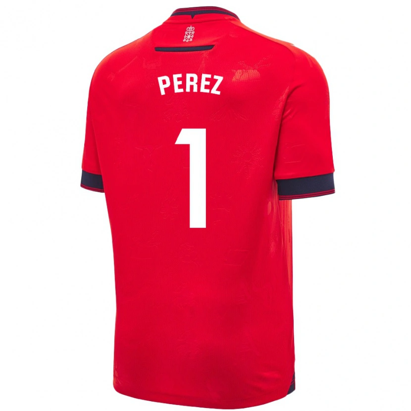 Danxen Mænd Silvia Pérez Fernández De Romarategui #1 Rød Hvid Hjemmebane Spillertrøjer 2024/25 Trøje T-Shirt