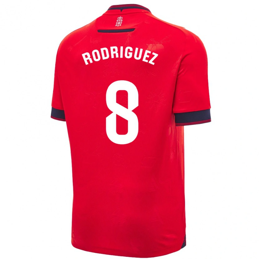 Danxen Mænd Vanessa Rodríguez Iribarren #8 Rød Hvid Hjemmebane Spillertrøjer 2024/25 Trøje T-Shirt