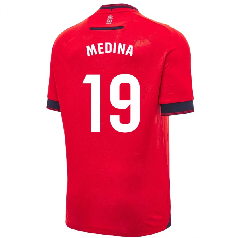 Danxen Mænd Arantxa Medina Torreblanca #19 Rød Hvid Hjemmebane Spillertrøjer 2024/25 Trøje T-Shirt