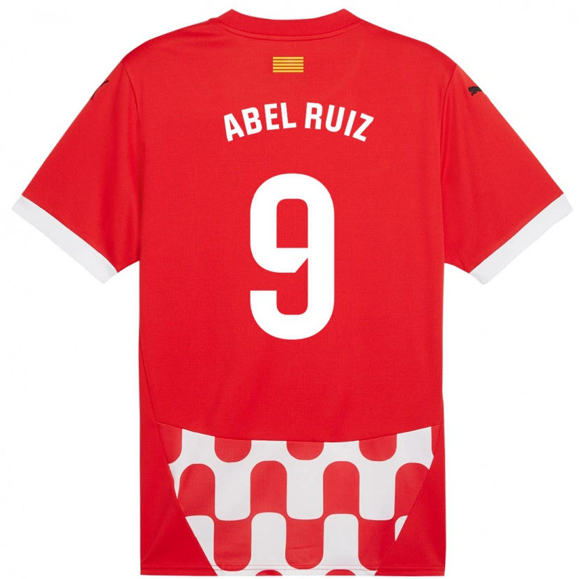 Danxen Mænd Abel Ruiz #9 Rød Hvid Hjemmebane Spillertrøjer 2024/25 Trøje T-Shirt