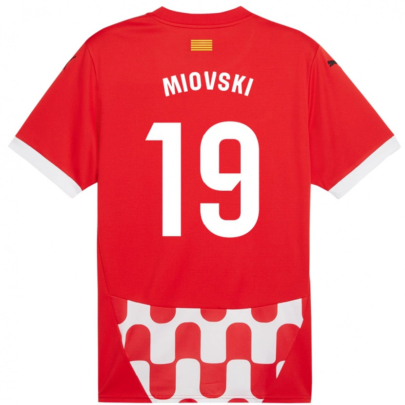 Danxen Mænd Bojan Miovski #19 Rød Hvid Hjemmebane Spillertrøjer 2024/25 Trøje T-Shirt