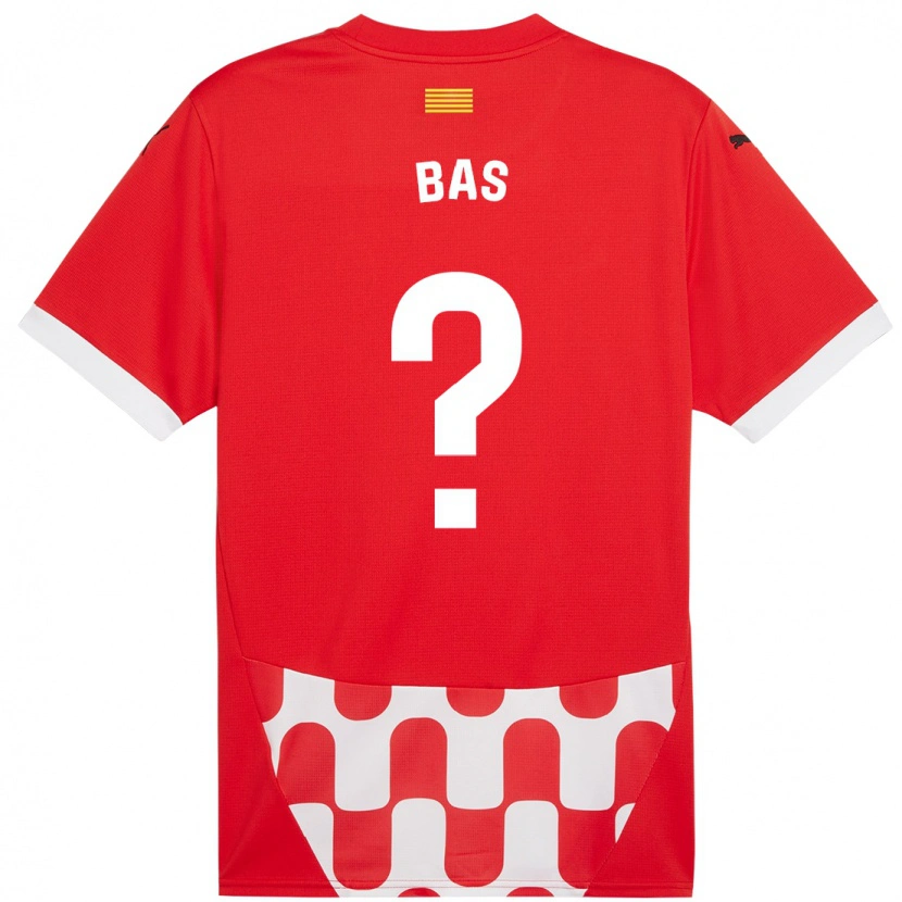 Danxen Mænd Jordi Bas #0 Rød Hvid Hjemmebane Spillertrøjer 2024/25 Trøje T-Shirt