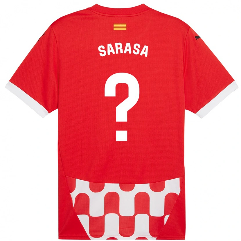 Danxen Mænd Javi Sarasa #0 Rød Hvid Hjemmebane Spillertrøjer 2024/25 Trøje T-Shirt