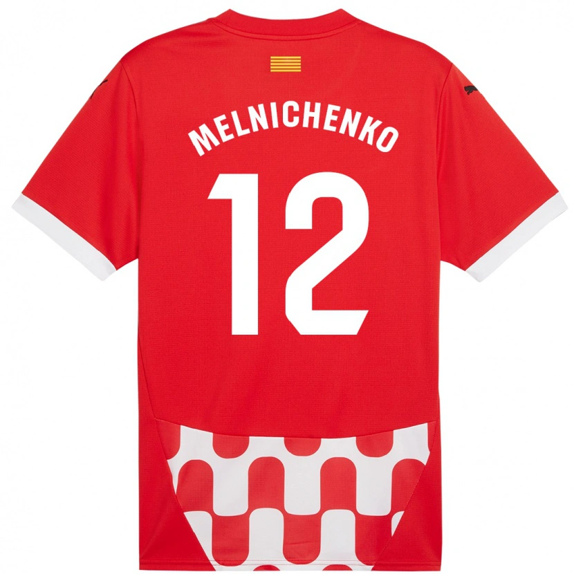 Danxen Mænd Dmytro Melnichenko #12 Rød Hvid Hjemmebane Spillertrøjer 2024/25 Trøje T-Shirt