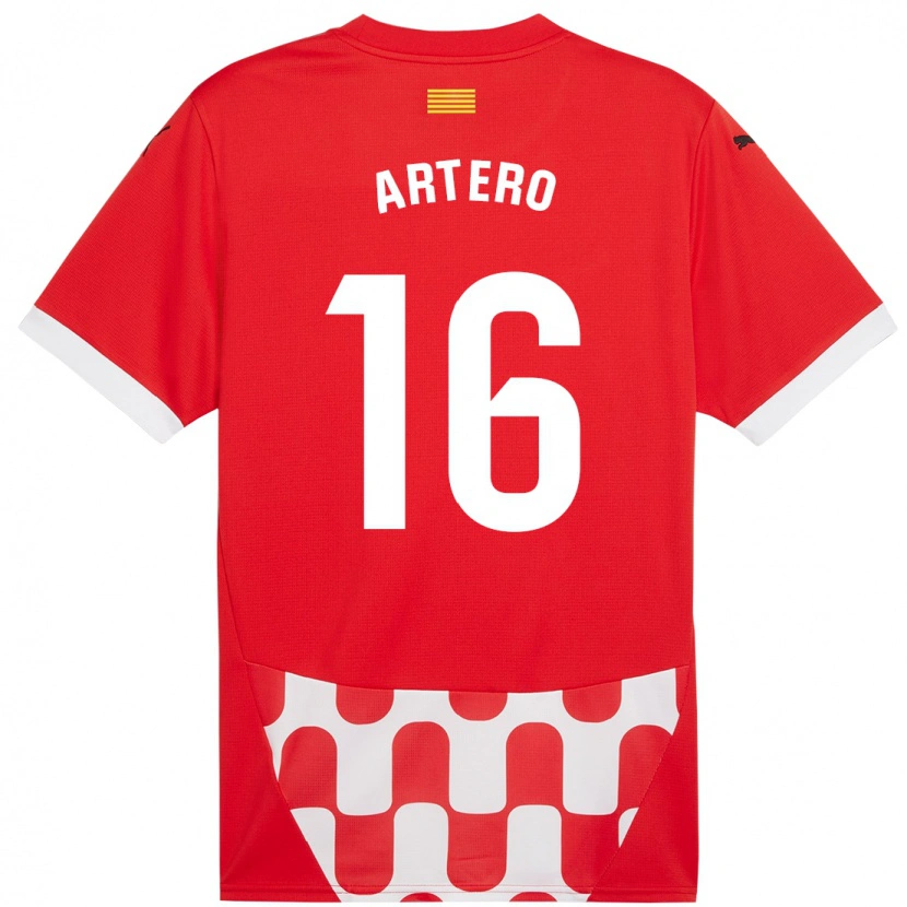 Danxen Mænd Ricard Artero #16 Rød Hvid Hjemmebane Spillertrøjer 2024/25 Trøje T-Shirt