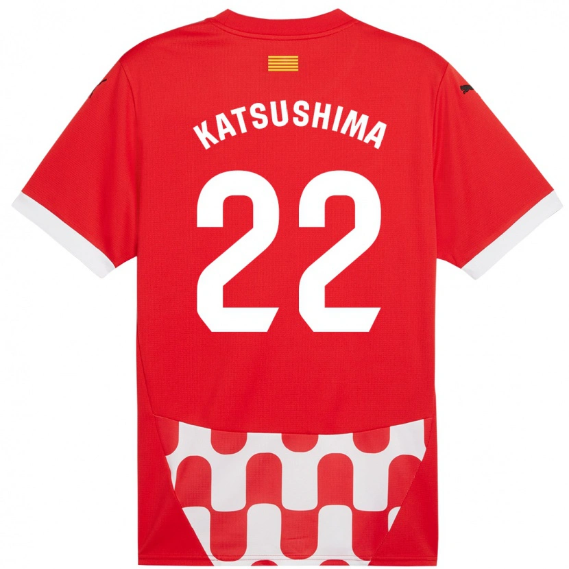 Danxen Mænd Shinnosuke Katsushima #22 Rød Hvid Hjemmebane Spillertrøjer 2024/25 Trøje T-Shirt