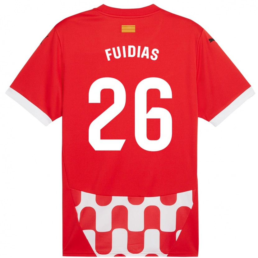 Danxen Mænd Toni Fuidias #26 Rød Hvid Hjemmebane Spillertrøjer 2024/25 Trøje T-Shirt