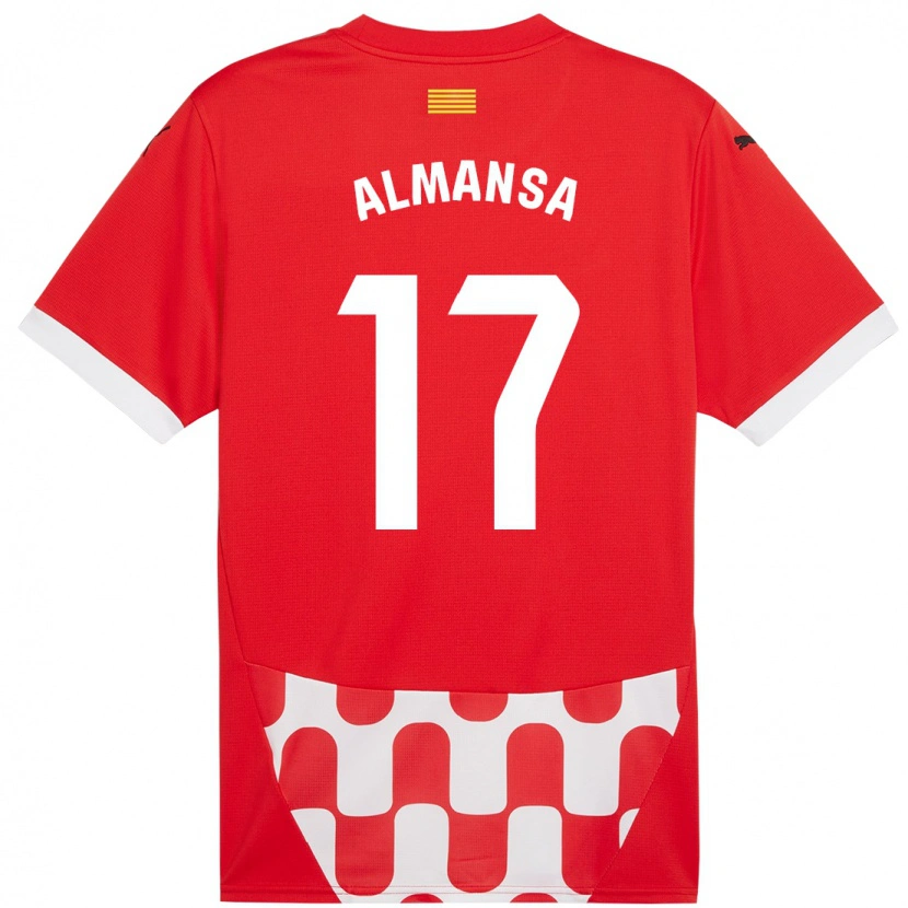 Danxen Mænd Alex Almansa #17 Rød Hvid Hjemmebane Spillertrøjer 2024/25 Trøje T-Shirt
