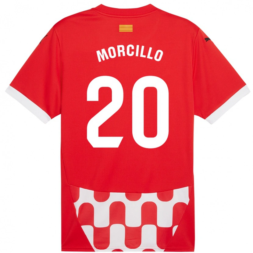Danxen Mænd Luis Morcillo #20 Rød Hvid Hjemmebane Spillertrøjer 2024/25 Trøje T-Shirt