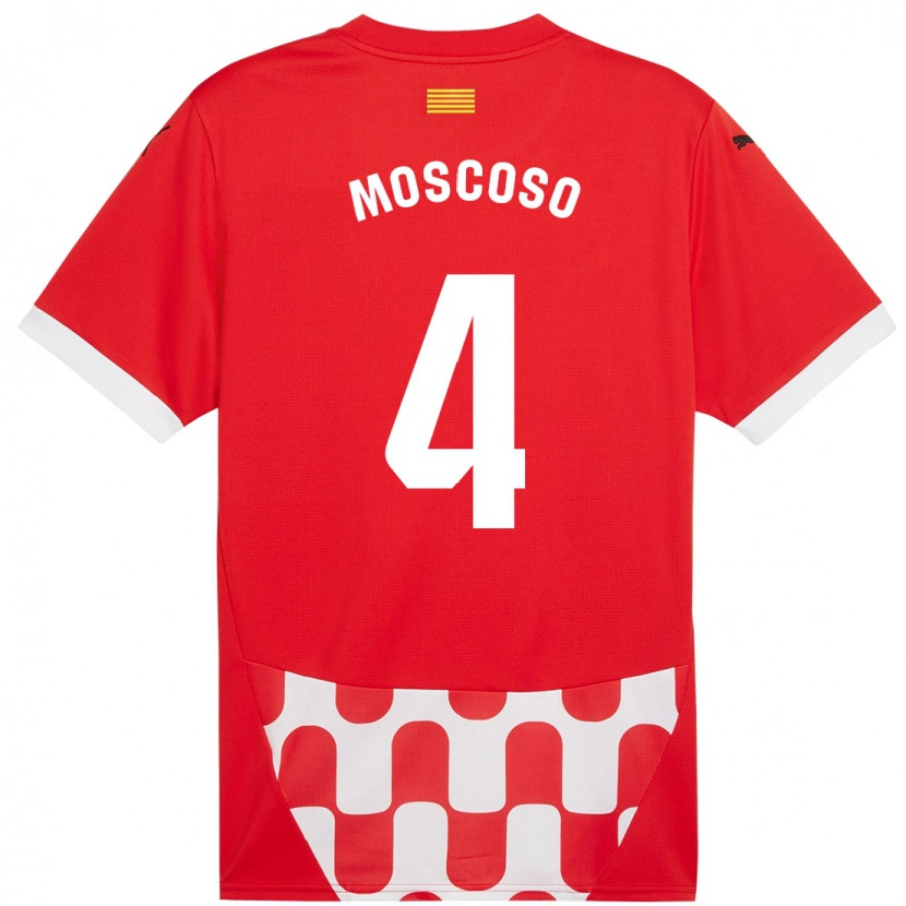 Danxen Mænd Miriam Moscoso #4 Rød Hvid Hjemmebane Spillertrøjer 2024/25 Trøje T-Shirt