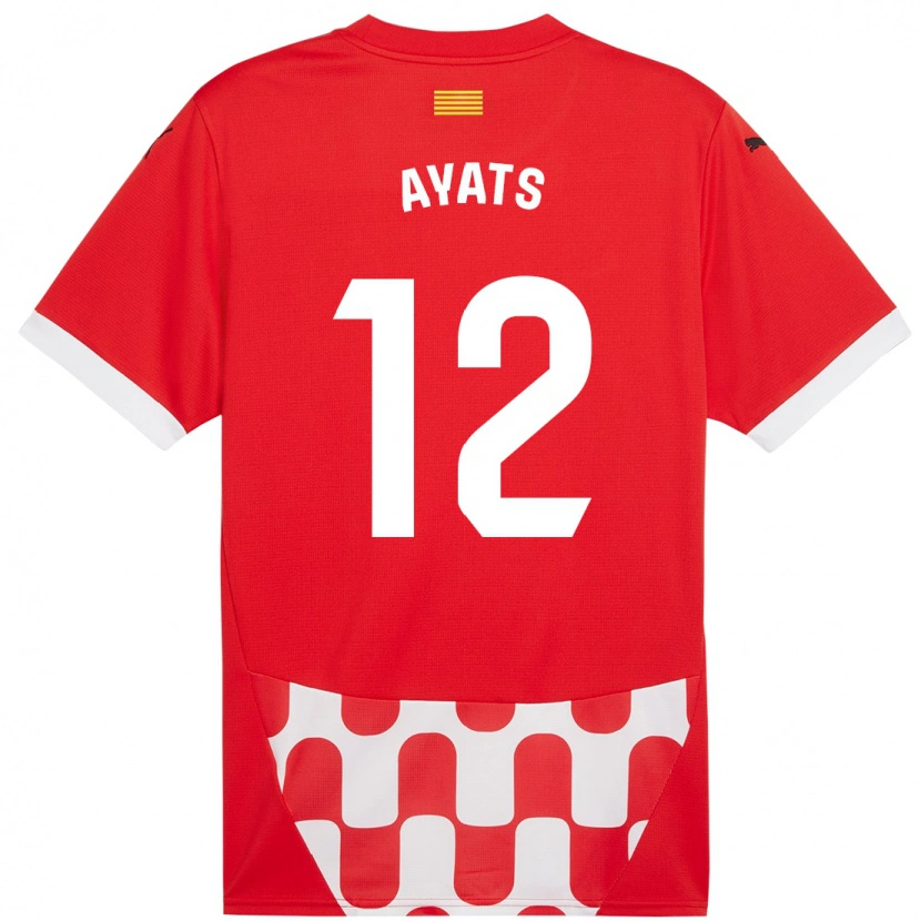 Danxen Mænd Mònica Ayats #12 Rød Hvid Hjemmebane Spillertrøjer 2024/25 Trøje T-Shirt
