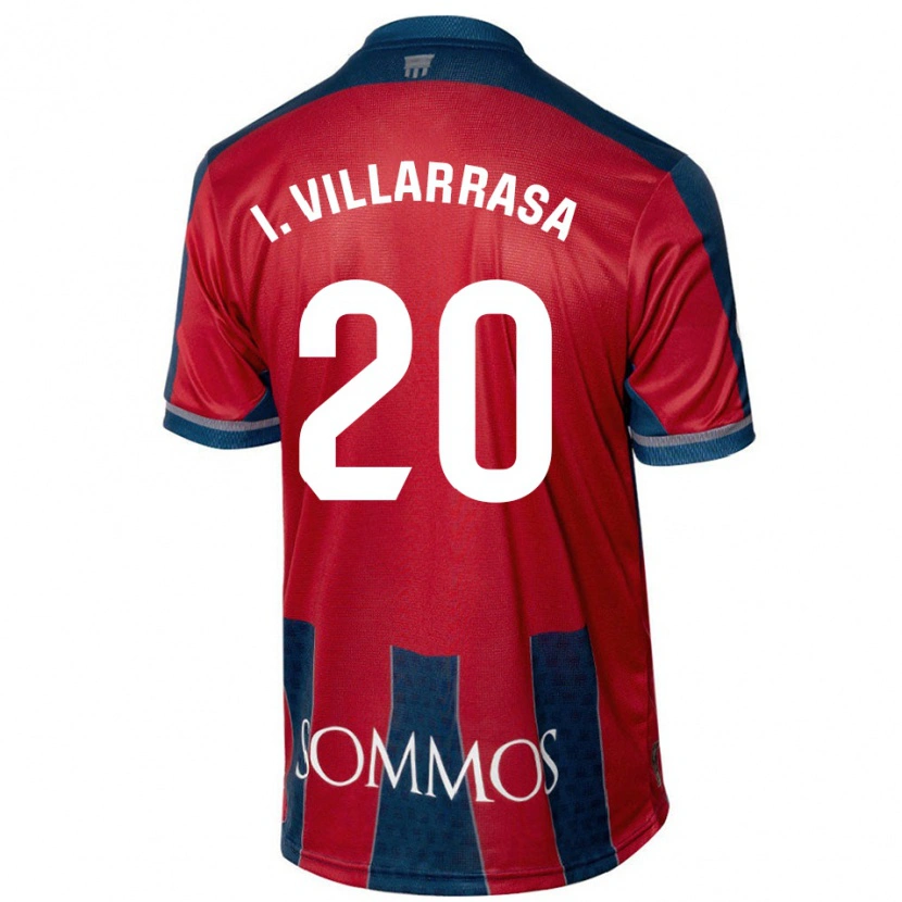Danxen Mænd Ignasi Vilarrasa #20 Rød Blå Hjemmebane Spillertrøjer 2024/25 Trøje T-Shirt