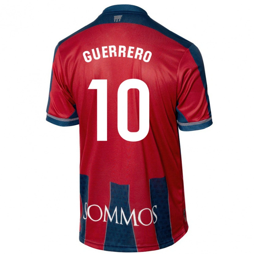 Danxen Mænd Fernando Guerrero #10 Rød Blå Hjemmebane Spillertrøjer 2024/25 Trøje T-Shirt