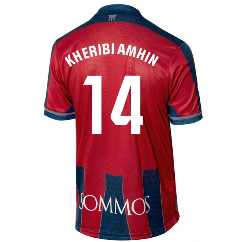 Danxen Mænd Nabil Kheribi Amhin #14 Rød Blå Hjemmebane Spillertrøjer 2024/25 Trøje T-Shirt