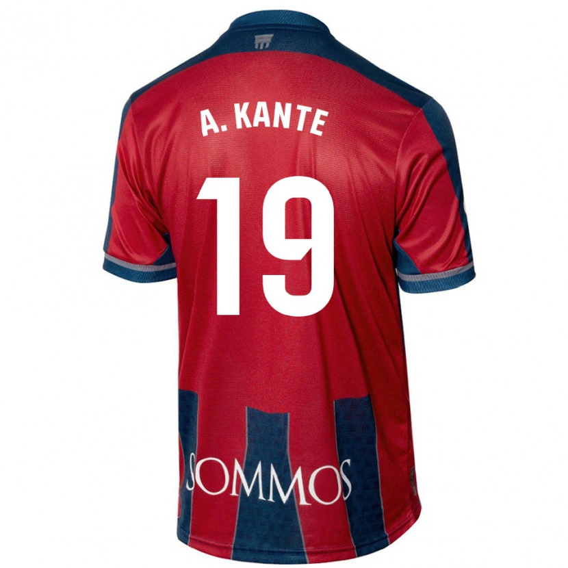 Danxen Mænd Abou Kanté #19 Rød Blå Hjemmebane Spillertrøjer 2024/25 Trøje T-Shirt