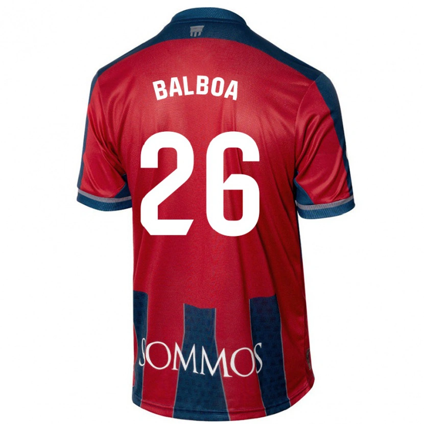 Danxen Mænd Álex Balboa #26 Rød Blå Hjemmebane Spillertrøjer 2024/25 Trøje T-Shirt