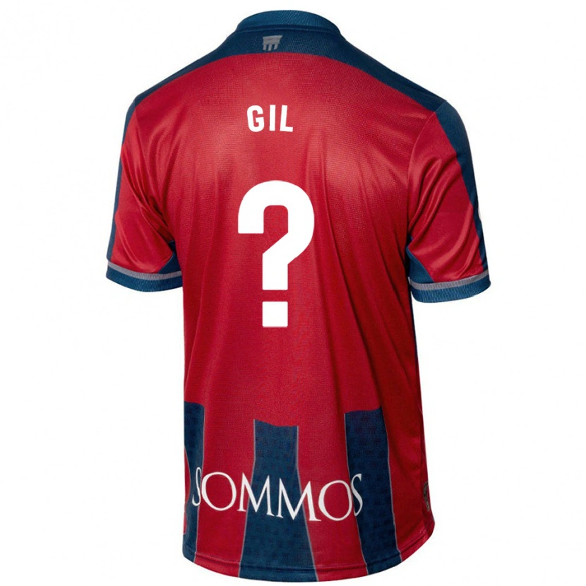 Danxen Mænd Iker Gil #0 Rød Blå Hjemmebane Spillertrøjer 2024/25 Trøje T-Shirt