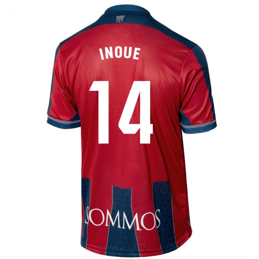 Danxen Mænd Moe Inoue #14 Rød Blå Hjemmebane Spillertrøjer 2024/25 Trøje T-Shirt