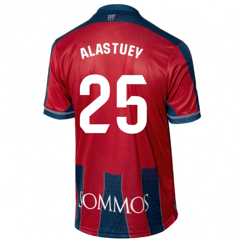 Danxen Mænd Martina Alastuey #25 Rød Blå Hjemmebane Spillertrøjer 2024/25 Trøje T-Shirt