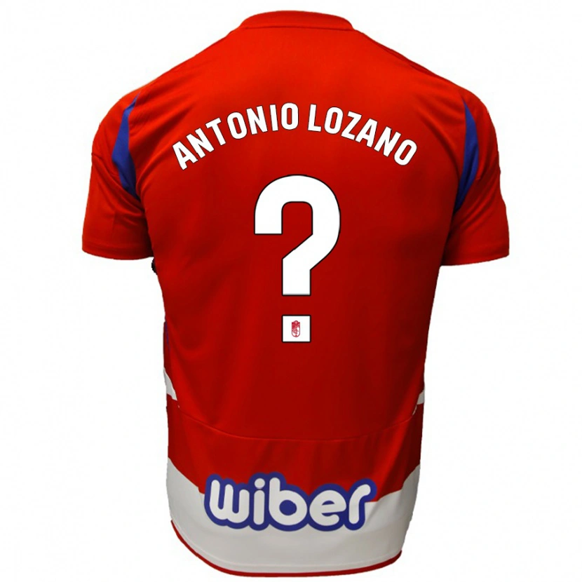 Danxen Mænd José Antonio Lozano #0 Rød Hvid Blå Hjemmebane Spillertrøjer 2024/25 Trøje T-Shirt