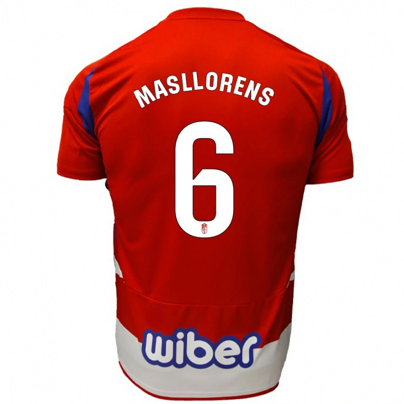 Danxen Mænd José Masllorens #6 Rød Hvid Blå Hjemmebane Spillertrøjer 2024/25 Trøje T-Shirt