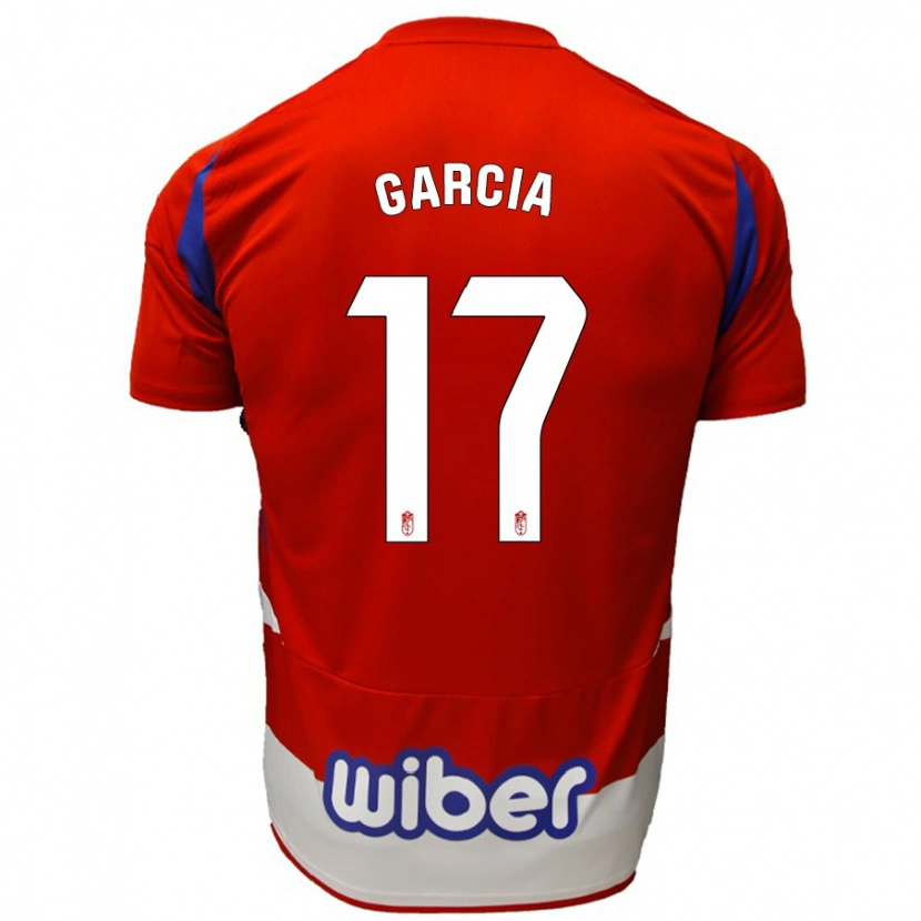 Danxen Mænd Naima García #17 Rød Hvid Blå Hjemmebane Spillertrøjer 2024/25 Trøje T-Shirt