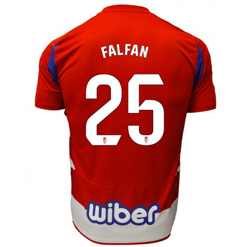 Danxen Mænd Daiana Falfán #25 Rød Hvid Blå Hjemmebane Spillertrøjer 2024/25 Trøje T-Shirt