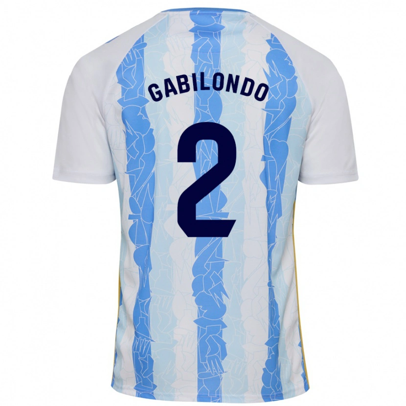 Danxen Mænd Jokin Gabilondo #2 Hvid Blå Hjemmebane Spillertrøjer 2024/25 Trøje T-Shirt