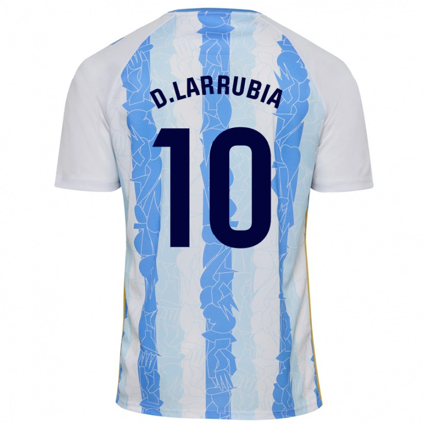 Danxen Mænd David Larrubia #10 Hvid Blå Hjemmebane Spillertrøjer 2024/25 Trøje T-Shirt