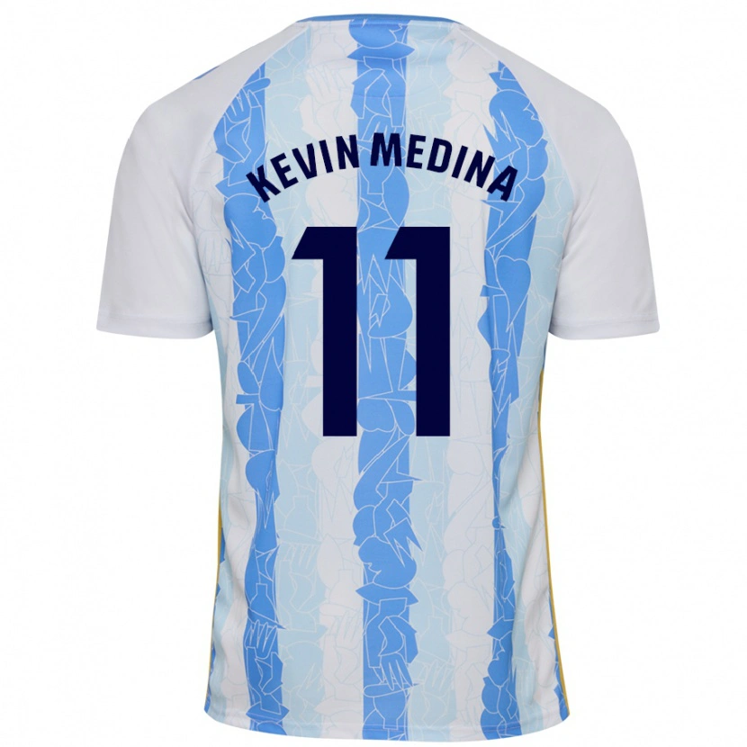 Danxen Mænd Kevin Medina #11 Hvid Blå Hjemmebane Spillertrøjer 2024/25 Trøje T-Shirt