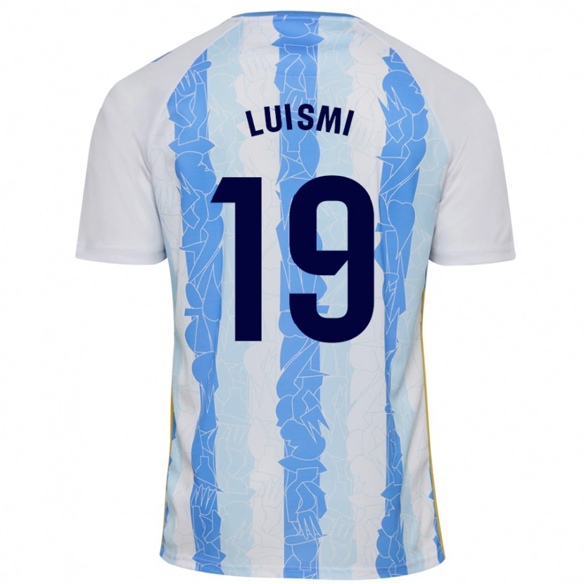 Danxen Mænd Luismi Sánchez #19 Hvid Blå Hjemmebane Spillertrøjer 2024/25 Trøje T-Shirt