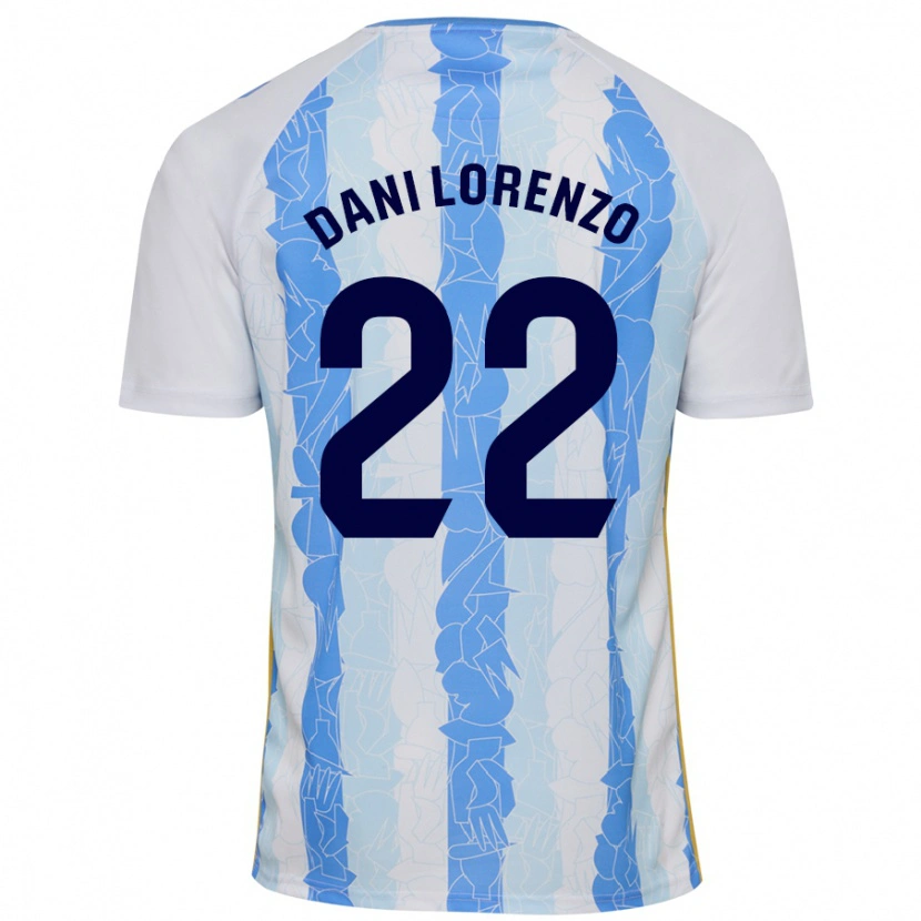 Danxen Mænd Dani Lorenzo #22 Hvid Blå Hjemmebane Spillertrøjer 2024/25 Trøje T-Shirt
