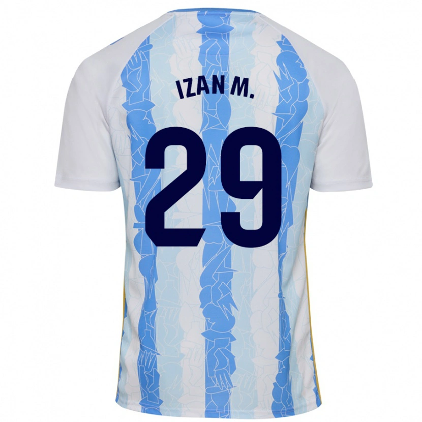 Danxen Mænd Izan Merino #29 Hvid Blå Hjemmebane Spillertrøjer 2024/25 Trøje T-Shirt