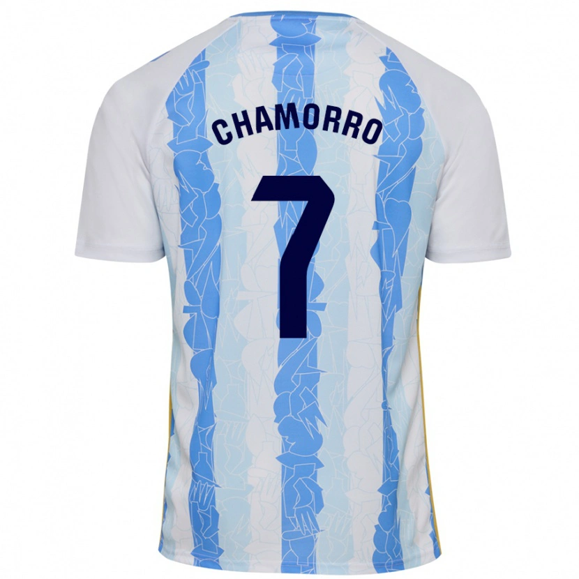 Danxen Mænd Alexis Chamorro #7 Hvid Blå Hjemmebane Spillertrøjer 2024/25 Trøje T-Shirt